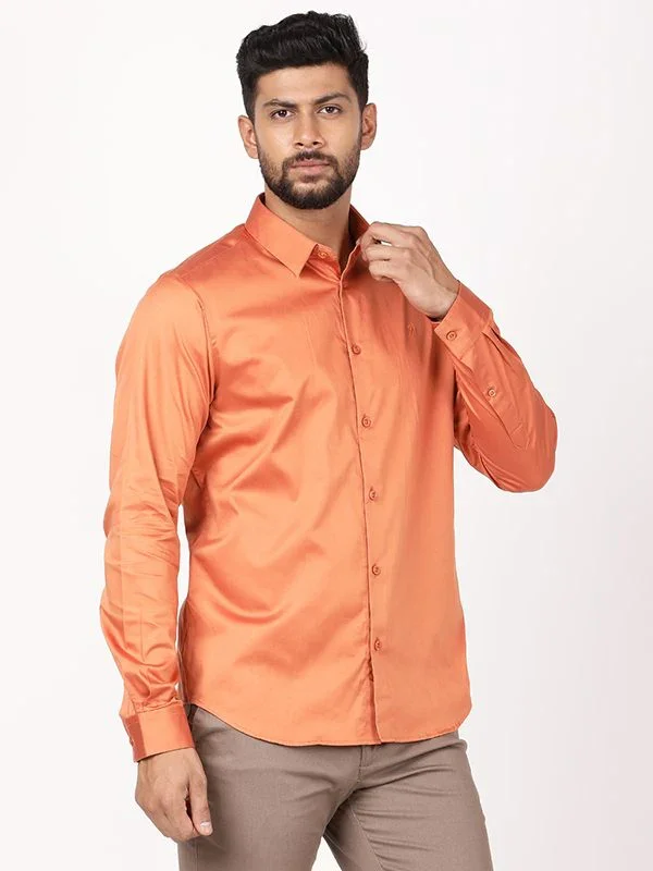Men's Solid Full Sleeves Cotton Blend Shirt - Image 7