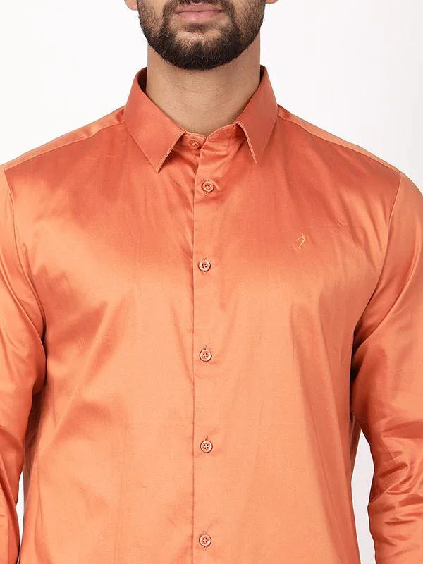 Men's Solid Full Sleeves Cotton Blend Shirt - Image 8