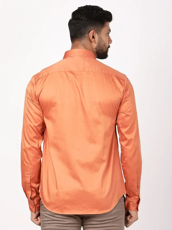 Men's Solid Full Sleeves Cotton Blend Shirt - Image 9