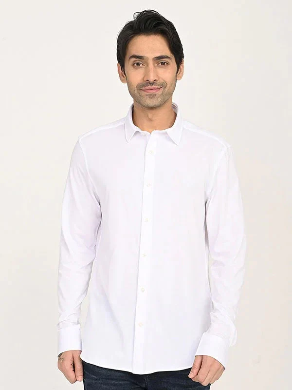 Men's Solid Full Sleeves Cotton Blend Shirt - Image 11