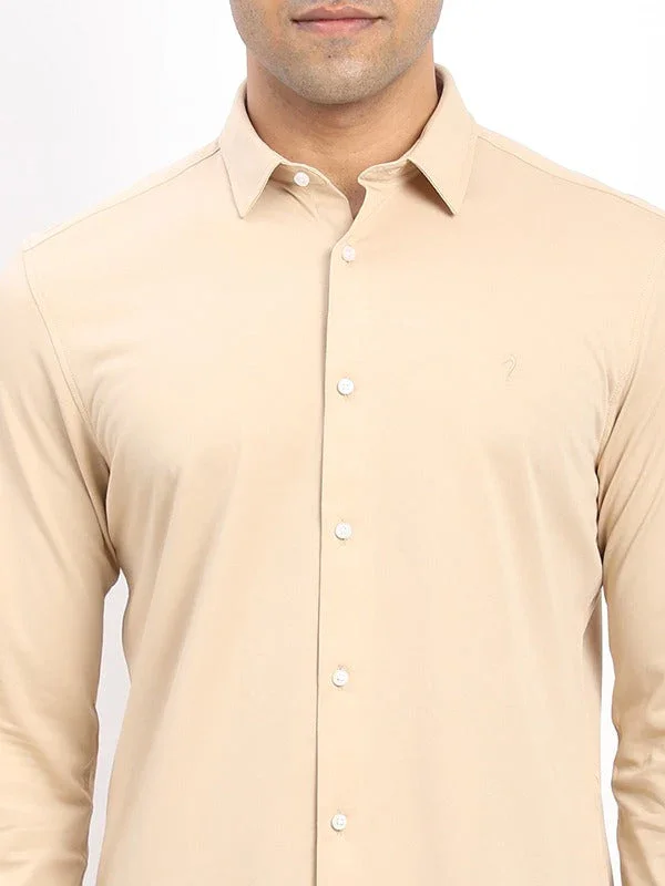 Men's Solid Full Sleeves Cotton Blend Shirt - Image 3