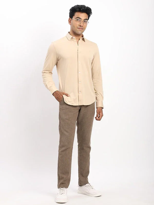 Men's Solid Full Sleeves Cotton Blend Shirt - Image 5