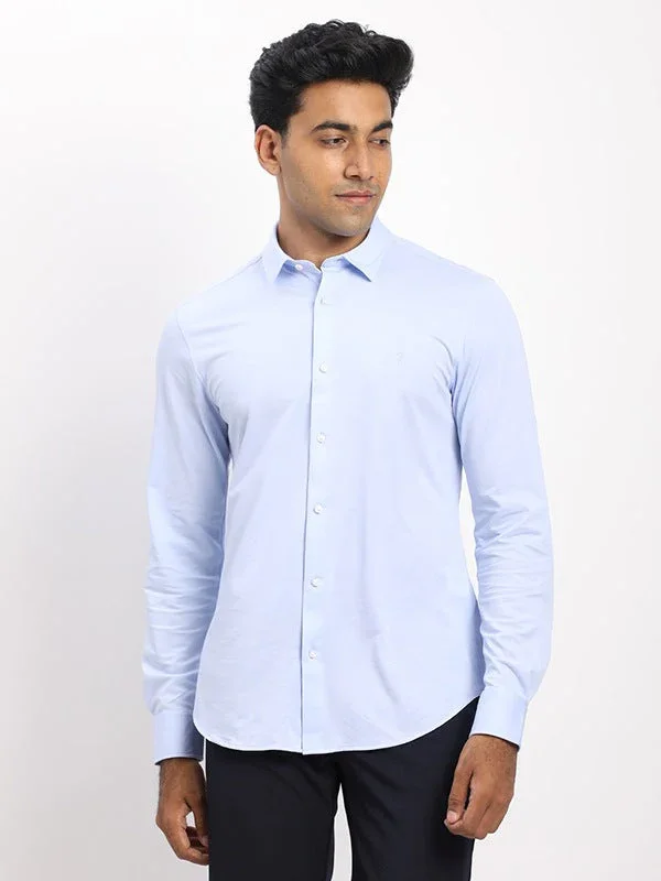 Men's Solid Full Sleeves Cotton Blend Shirt - Image 6