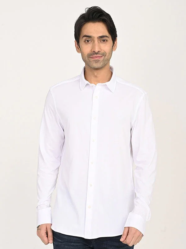 Men's Solid Full Sleeves Cotton Blend Shirt