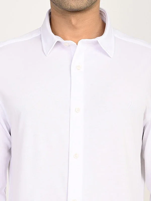 Men's Solid Full Sleeves Cotton Blend Shirt - Image 3