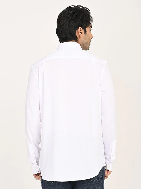 Men's Solid Full Sleeves Cotton Blend Shirt - Image 4