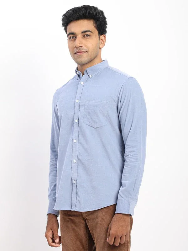 Men's Solid Full Sleeves Cotton Blend Shirt - Image 2