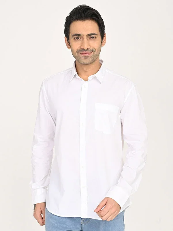 Men's Solid Full Sleeves Cotton Shirt