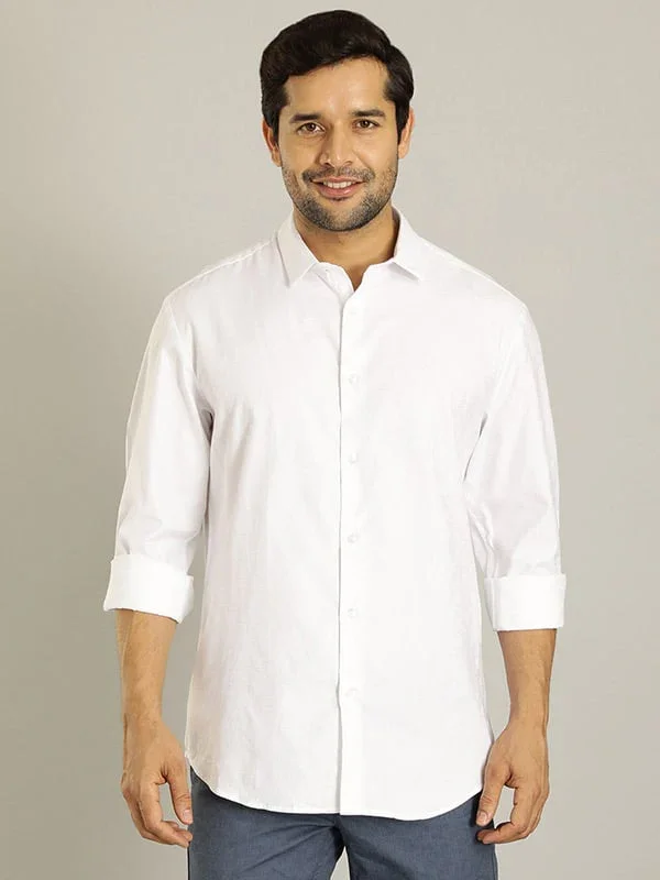 Men's Solid Full Sleeves Cotton Shirt - Image 2
