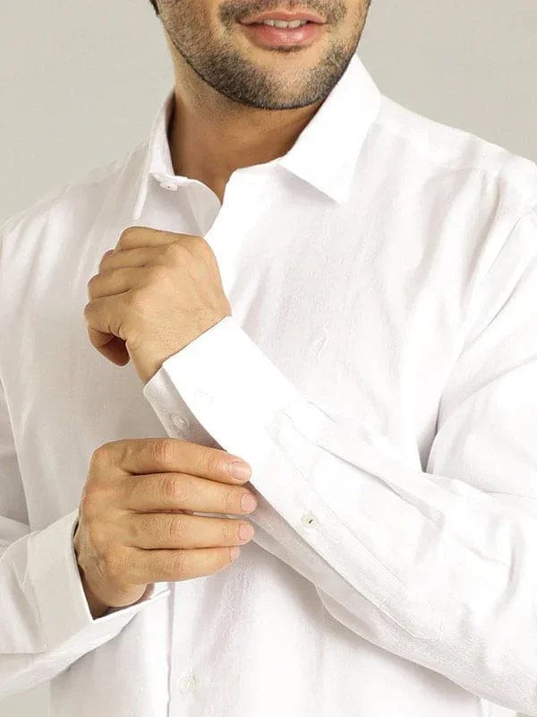 Men's Solid Full Sleeves Cotton Shirt - Image 4