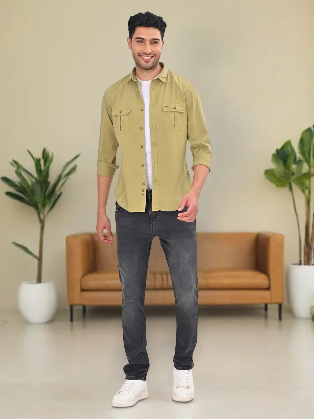Men's Solid Full Sleeves Cotton Shirt