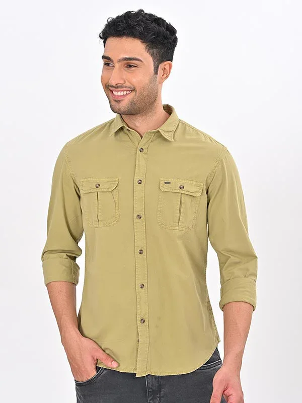 Men's Solid Full Sleeves Cotton Shirt - Image 2