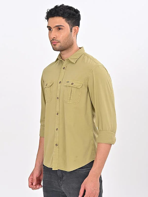 Men's Solid Full Sleeves Cotton Shirt - Image 4
