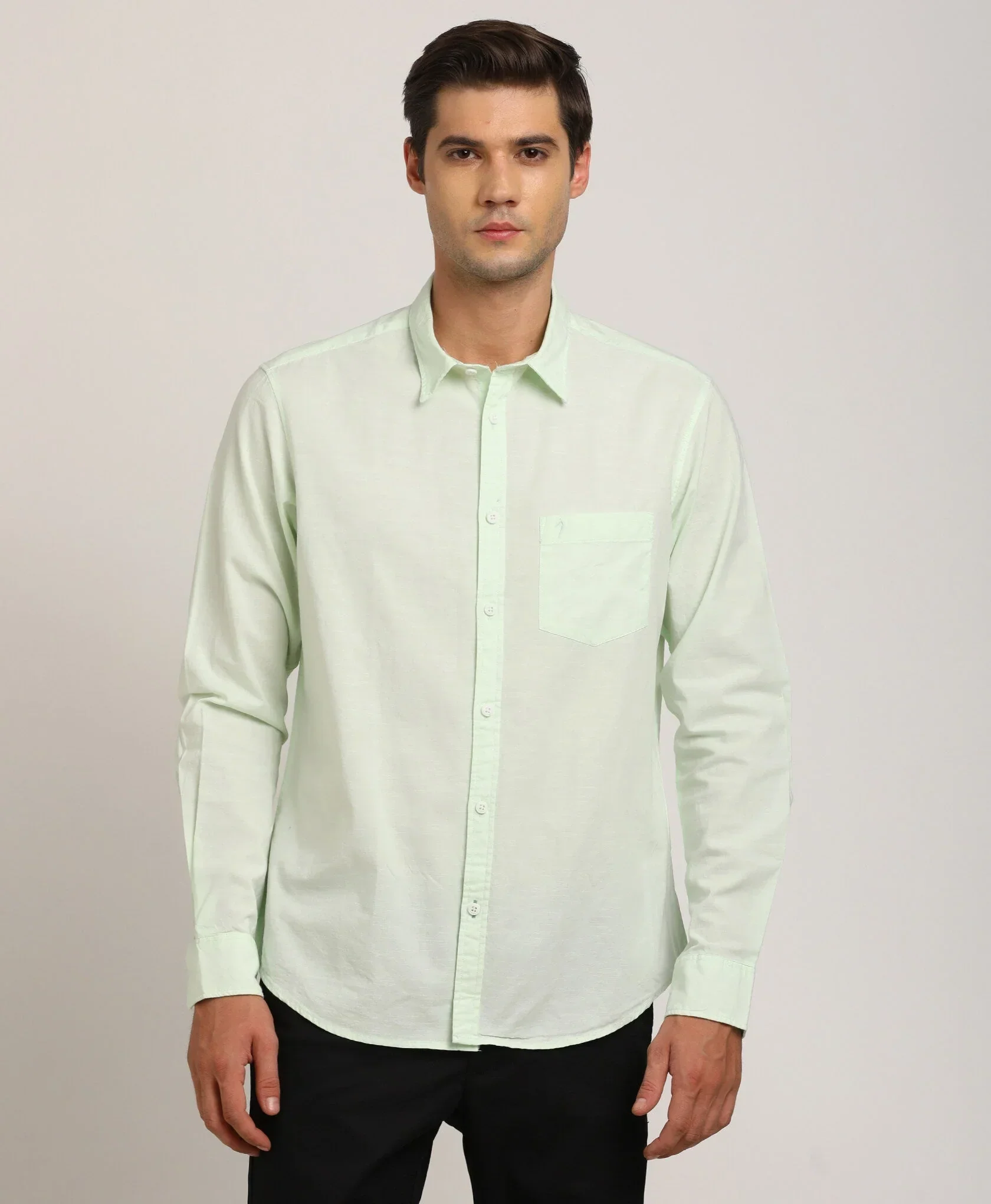 Men's Solid Full Sleeves Cotton Shirt - Image 10