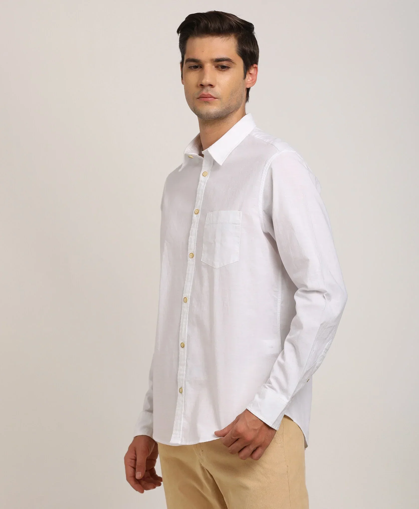Men's Solid Full Sleeves Cotton Shirt - Image 24