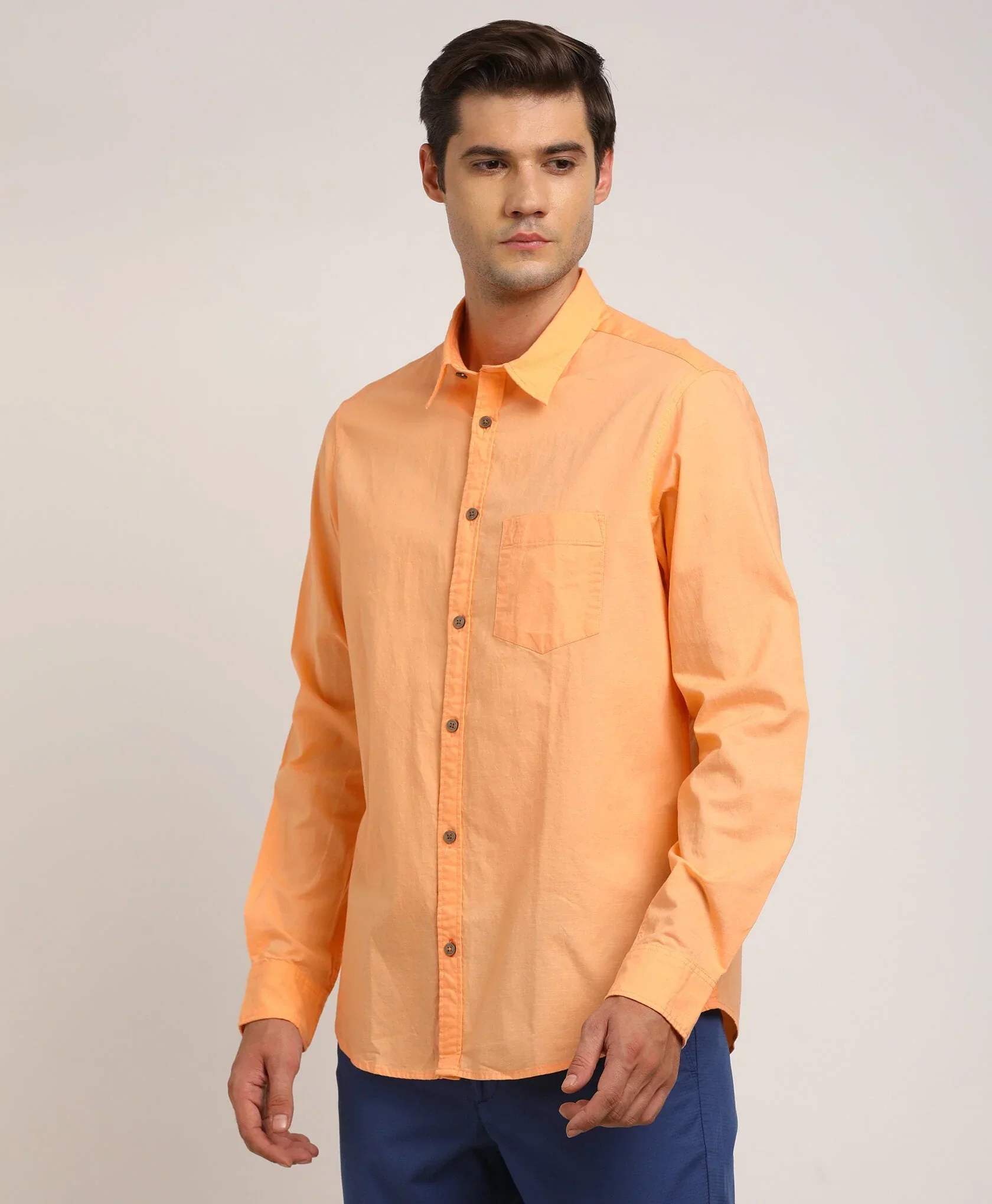 Men's Solid Full Sleeves Cotton Shirt - Image 32