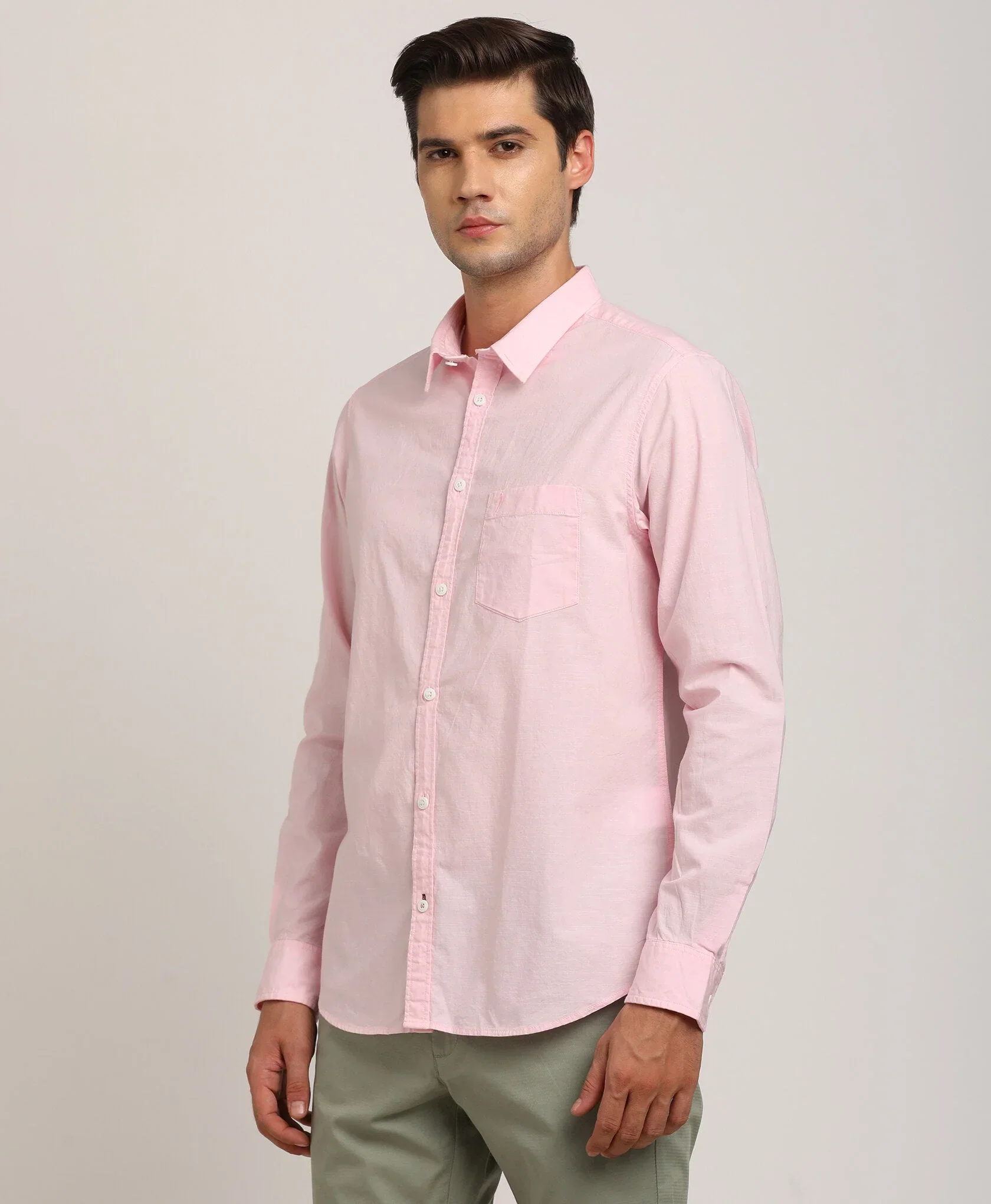 Men's Solid Full Sleeves Cotton Shirt - Image 8