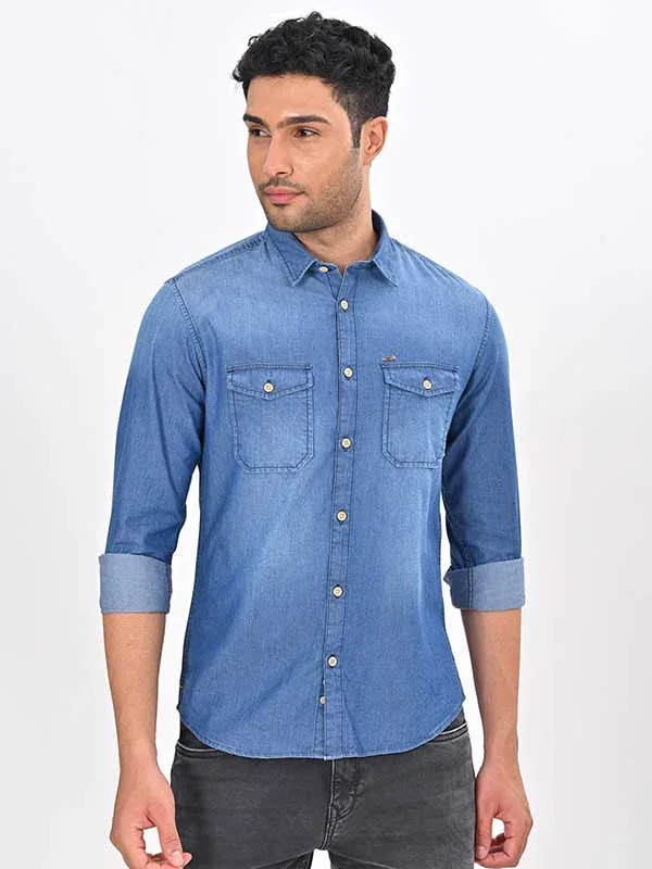 Men's Solid Full Sleeves Cotton Shirt - Image 2