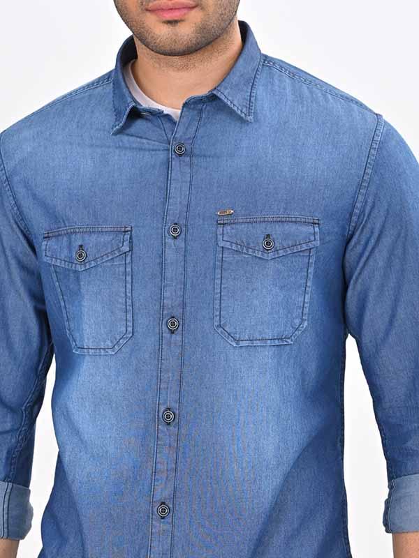 Men's Solid Full Sleeves Cotton Shirt - Image 7