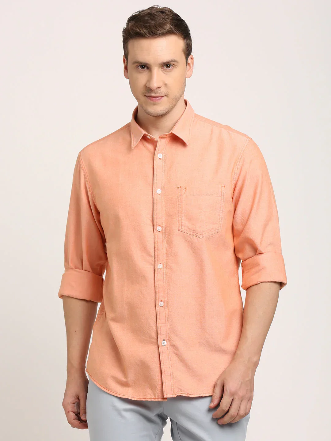 Men's Solid Full Sleeves Cotton Shirt - Image 10