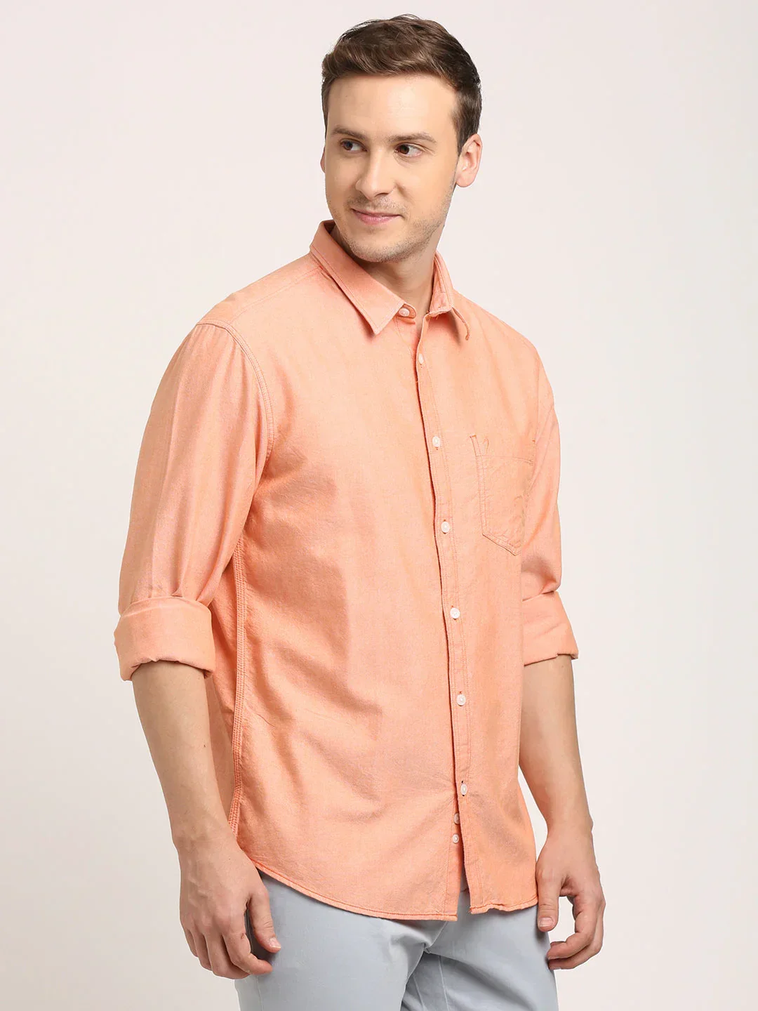 Men's Solid Full Sleeves Cotton Shirt - Image 12