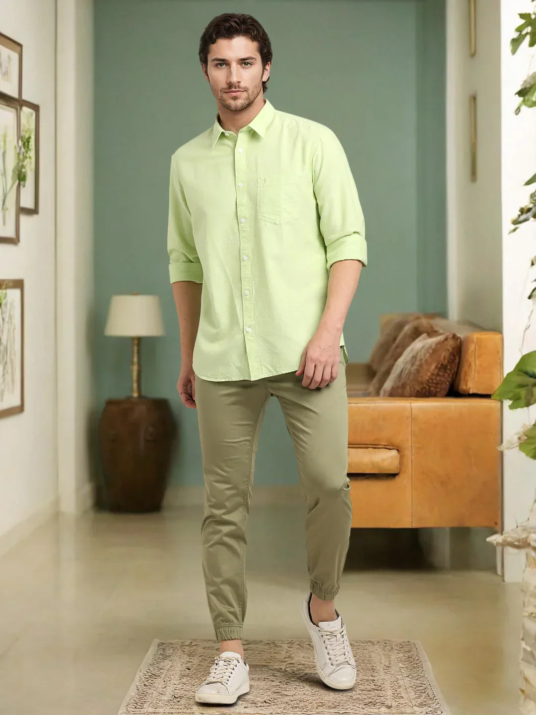 Men's Solid Full Sleeves Cotton Shirt - Image 5