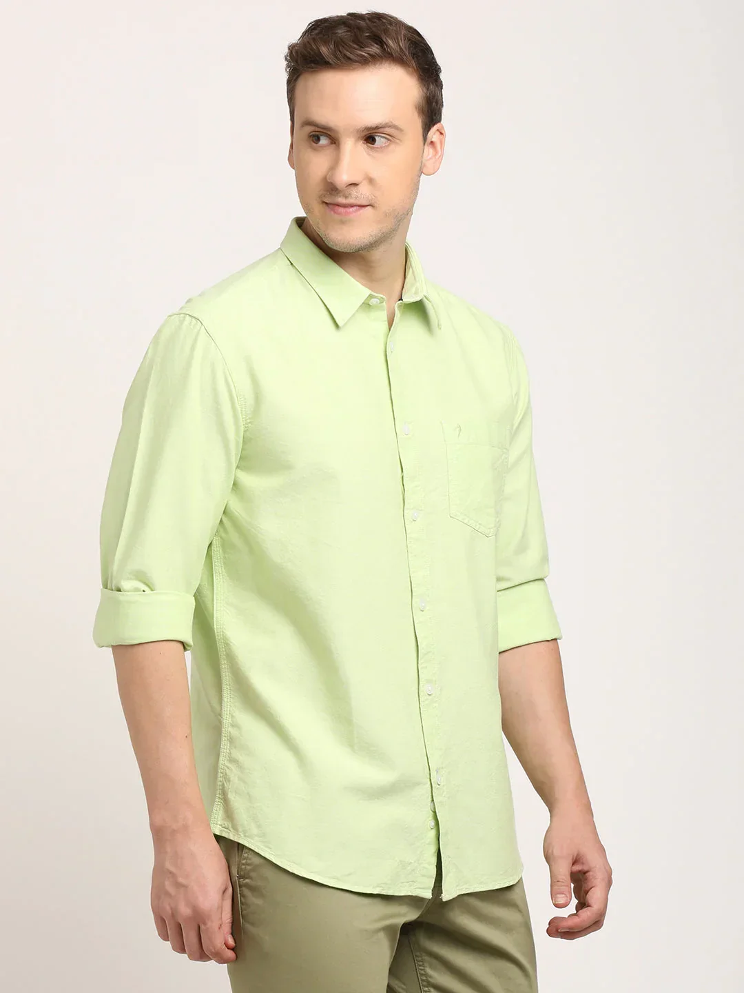 Men's Solid Full Sleeves Cotton Shirt - Image 8