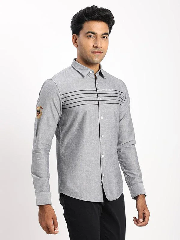 Men's Solid Full Sleeves Cotton Shirt - Image 2