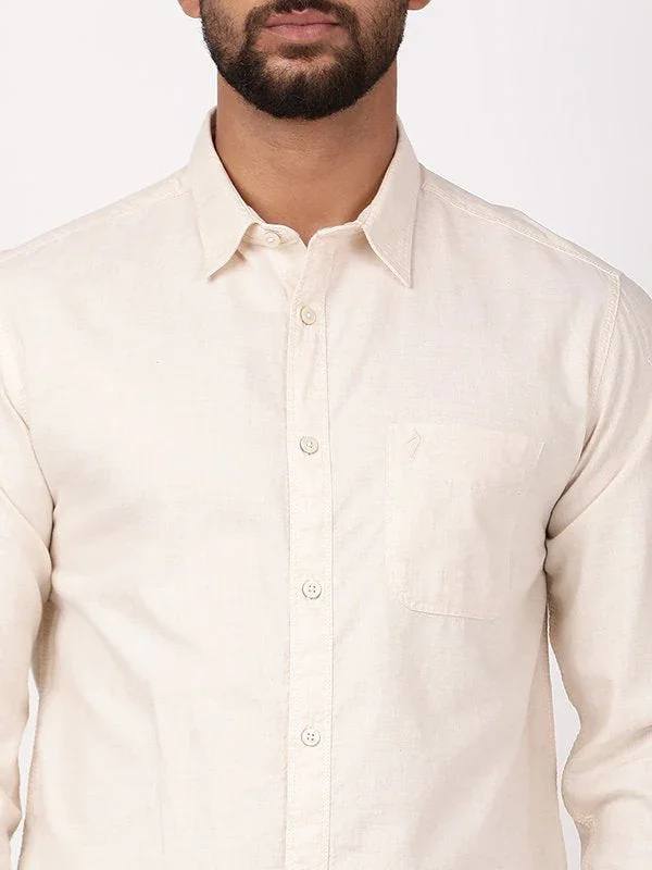 Men's Solid Full Sleeves Cotton Shirt - Image 3