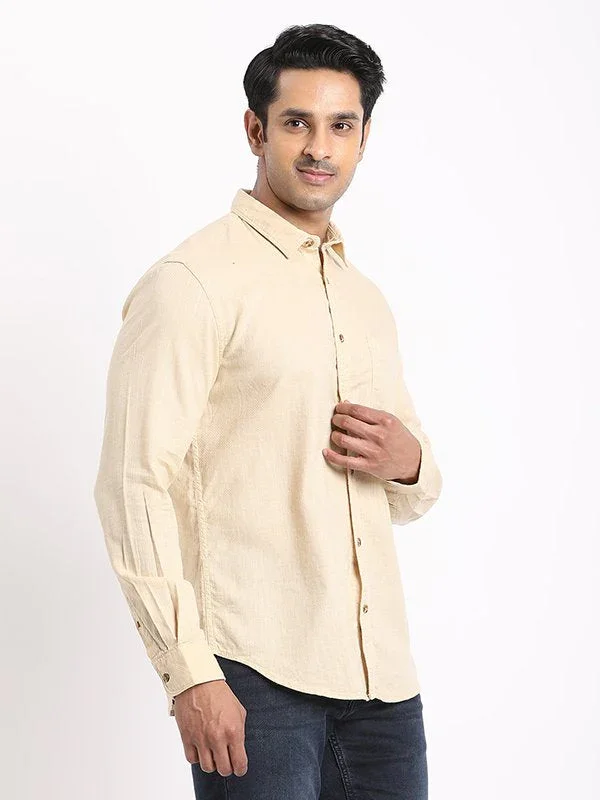 Men's Solid Full Sleeves Cotton Shirt - Image 2