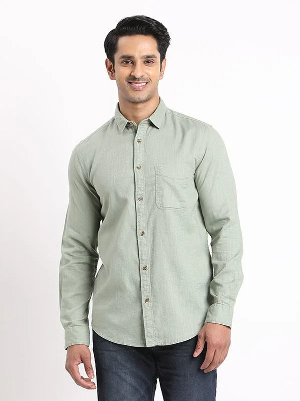 Men's Solid Full Sleeves Cotton Shirt - Image 6