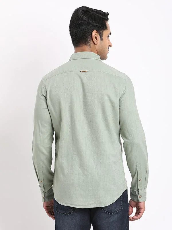 Men's Solid Full Sleeves Cotton Shirt - Image 9