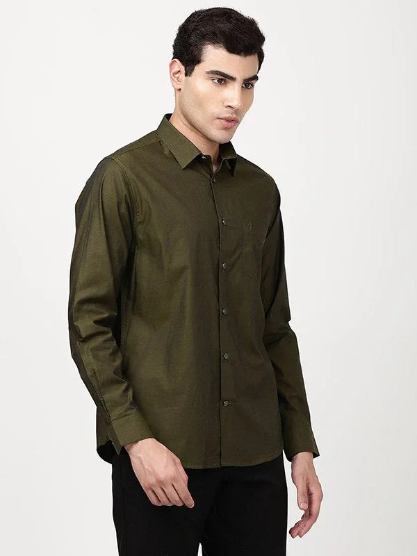 Men's Solid Full Sleeves Cotton Shirt - Image 2