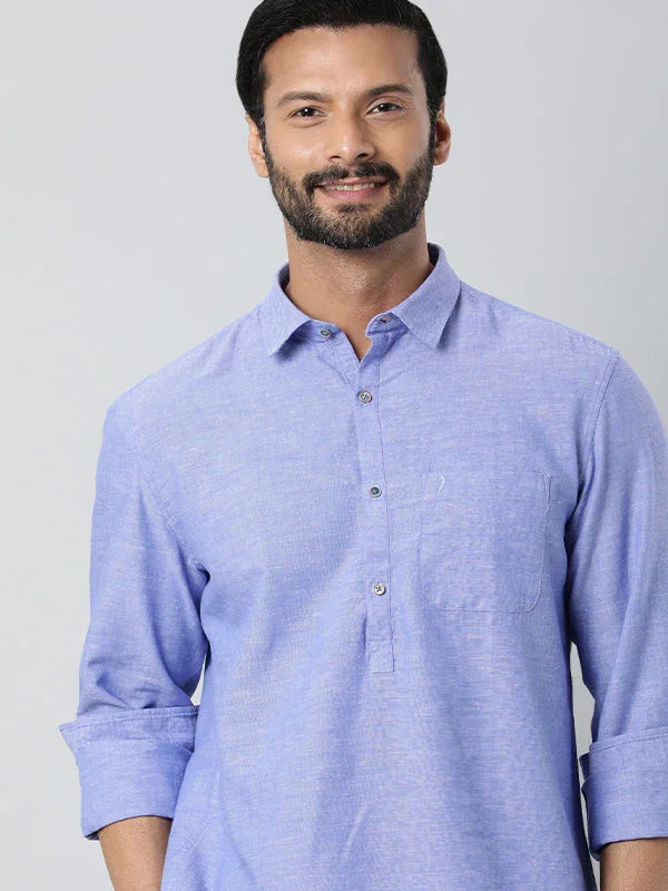 Men's Solid Full Sleeves Cotton Shirt - Image 2