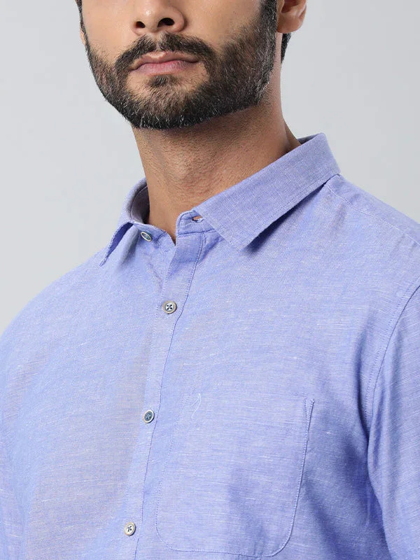 Men's Solid Full Sleeves Cotton Shirt - Image 3