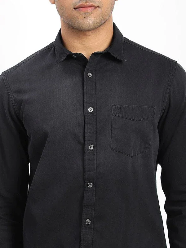 Men's Solid Full Sleeves Cotton Shirt - Image 3