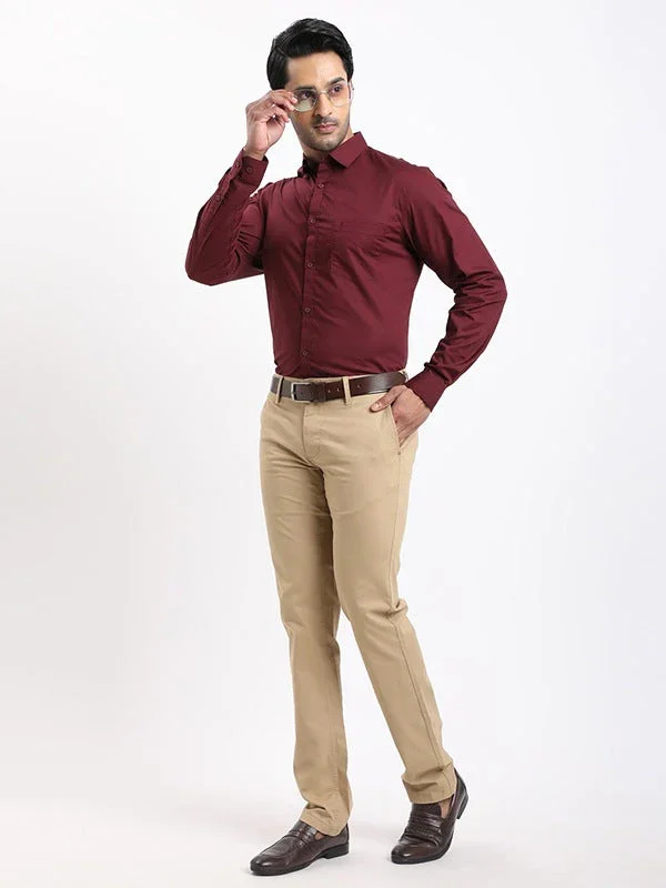 Men's Solid Full Sleeves Cotton Stretch Shirt - Image 10