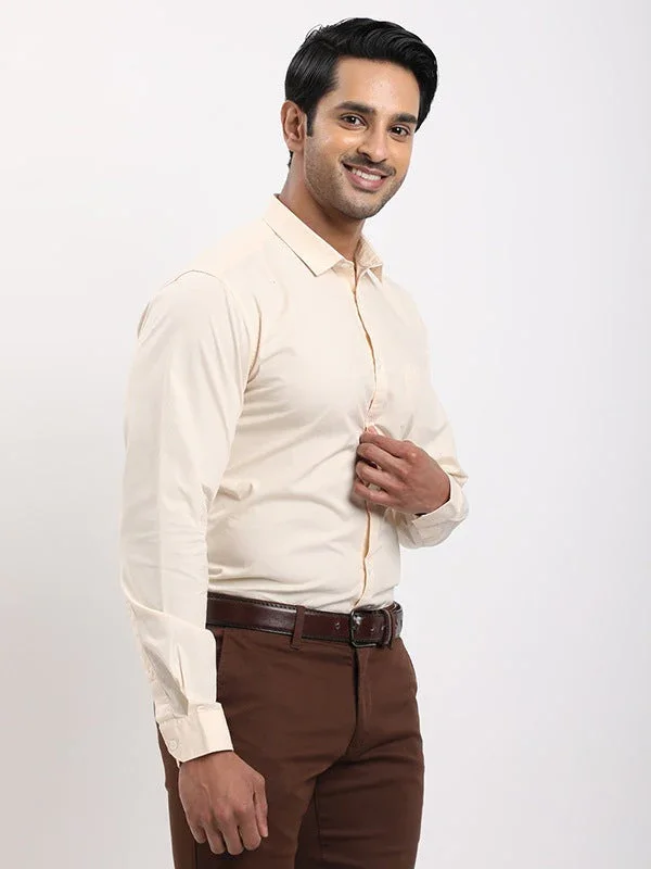Men's Solid Full Sleeves Cotton Stretch Shirt - Image 17