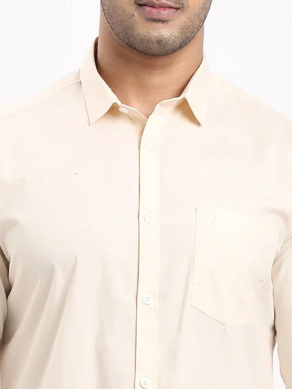 Men's Solid Full Sleeves Cotton Stretch Shirt - Image 18