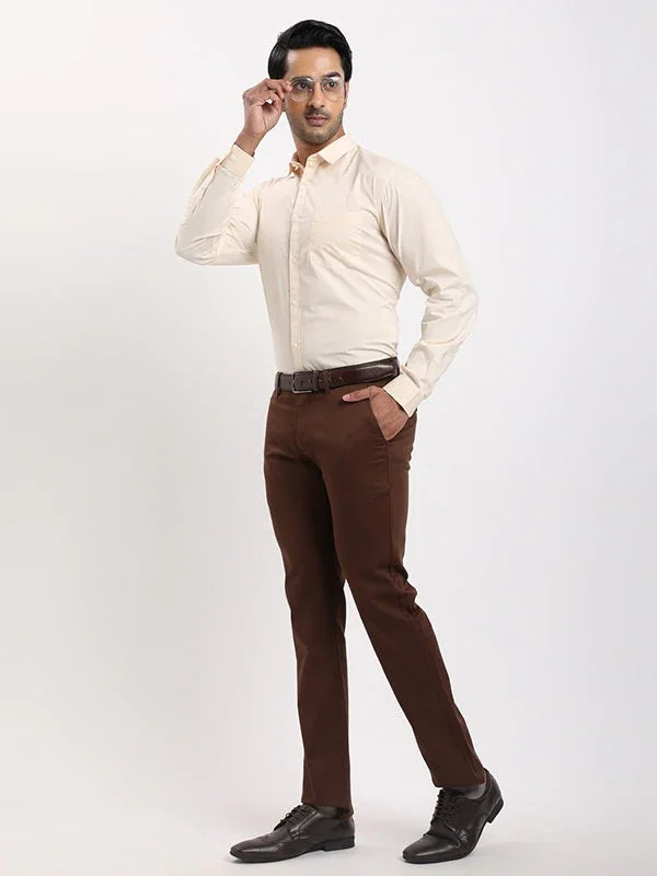 Men's Solid Full Sleeves Cotton Stretch Shirt - Image 20