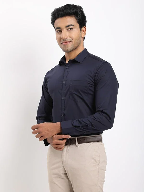 Men's Solid Full Sleeves Cotton Stretch Shirt - Image 22