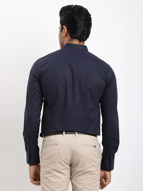 Men's Solid Full Sleeves Cotton Stretch Shirt - Image 24