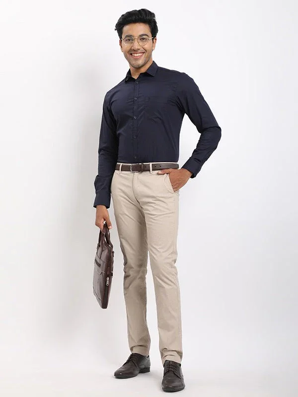 Men's Solid Full Sleeves Cotton Stretch Shirt - Image 25