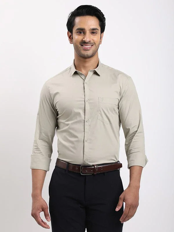 Men's Solid Full Sleeves Cotton Stretch Shirt - Image 26