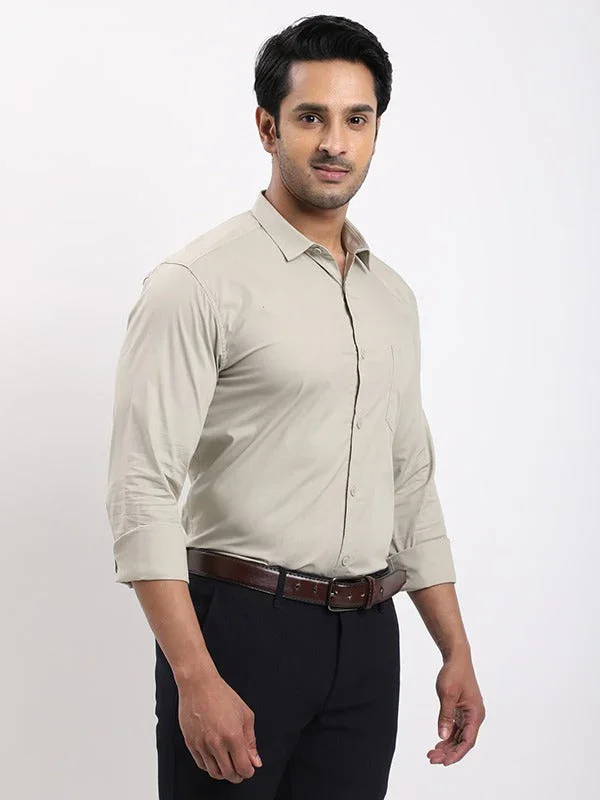 Men's Solid Full Sleeves Cotton Stretch Shirt - Image 27