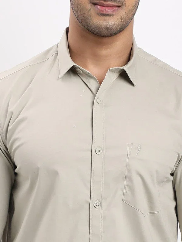 Men's Solid Full Sleeves Cotton Stretch Shirt - Image 28