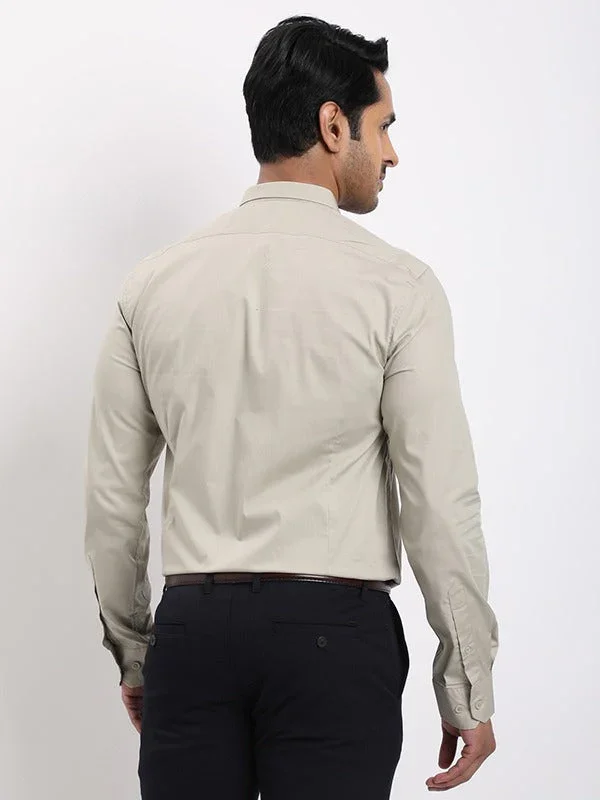 Men's Solid Full Sleeves Cotton Stretch Shirt - Image 29