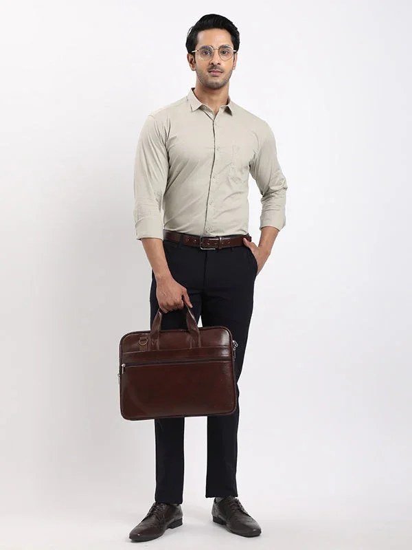 Men's Solid Full Sleeves Cotton Stretch Shirt - Image 30
