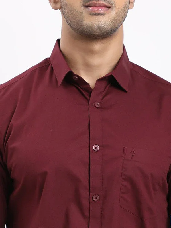Men's Solid Full Sleeves Cotton Stretch Shirt - Image 8