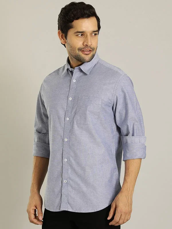 Men's Solid Full Sleeves Cotton Stretch Shirt - Image 11